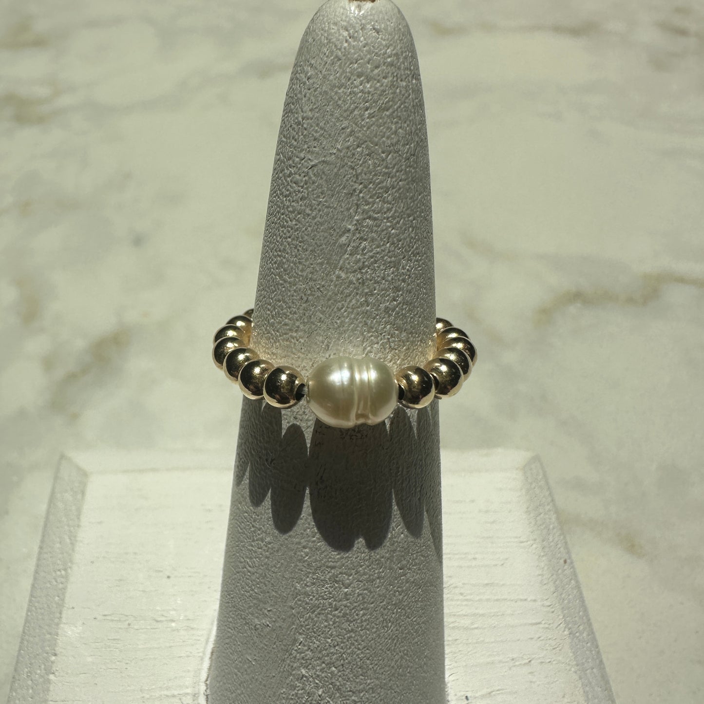 14k & fresh water pearl ring