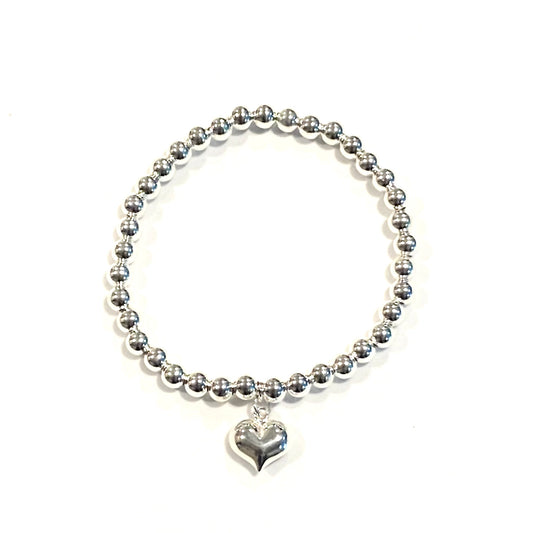 925 Silver Puff Heart